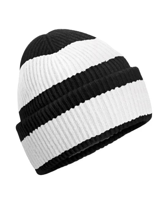 Black/White Colour Block Beanie