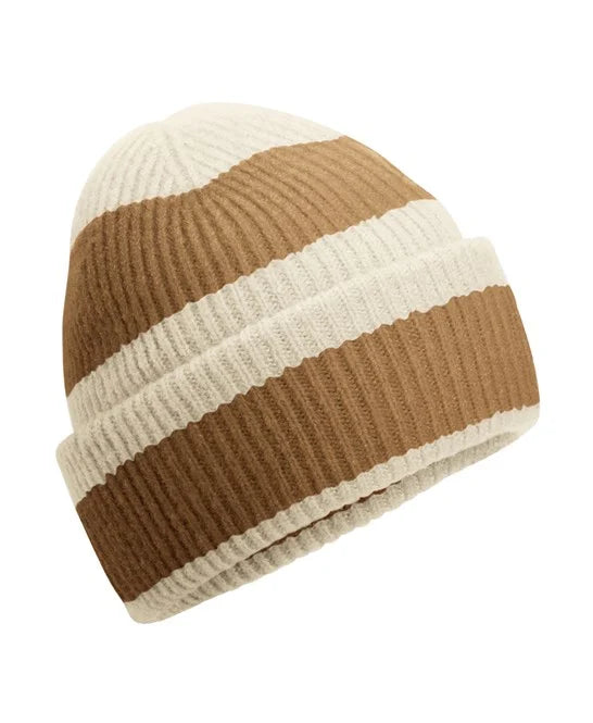 Vanilla/Biscuit Colour Block Beanie
