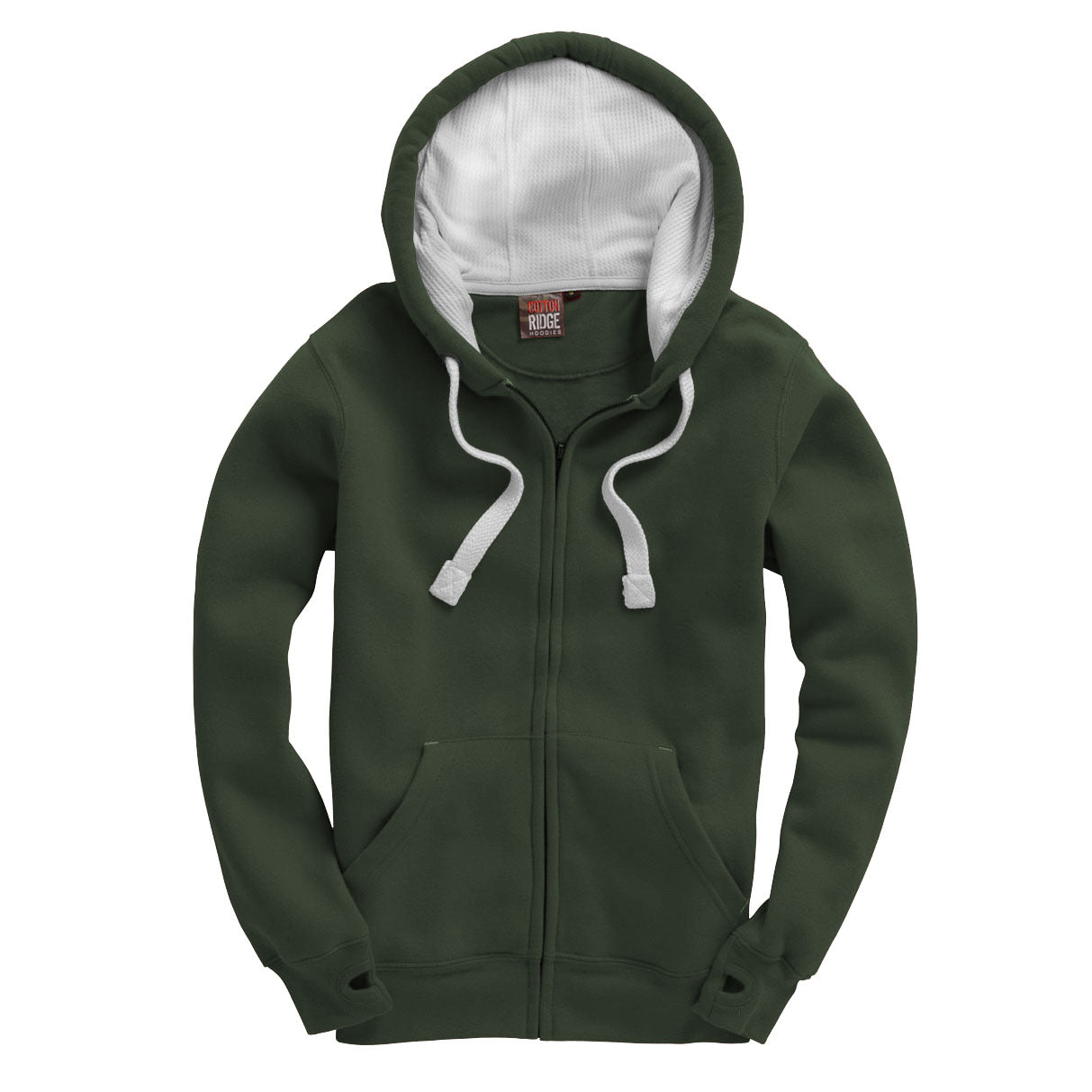 MINSTER - Peach Finish Hoodie in Bottle Green