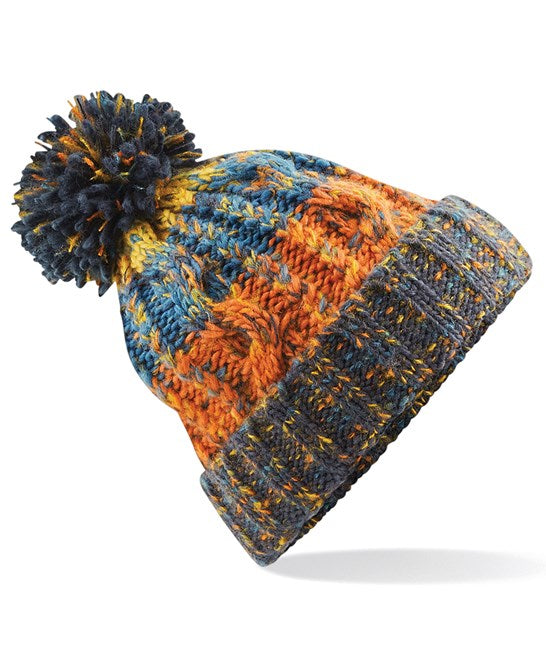 Retro Blue Pom Pom Beanie